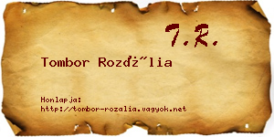 Tombor Rozália névjegykártya